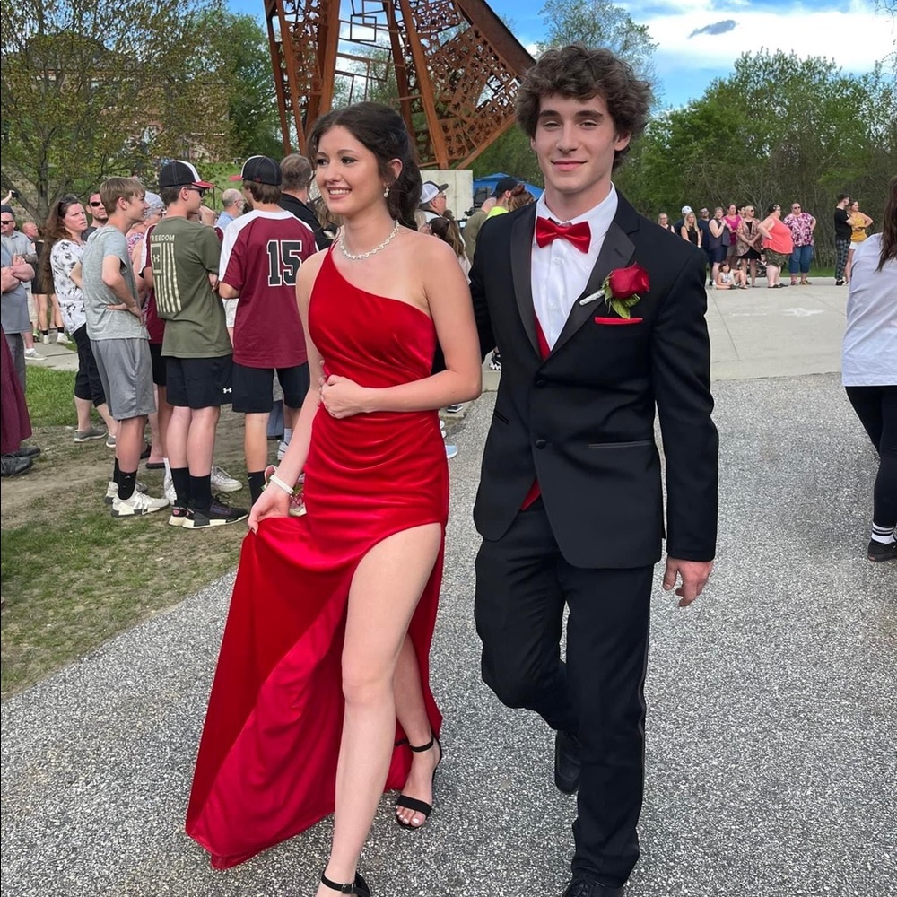 Red Velvet Prom Dress